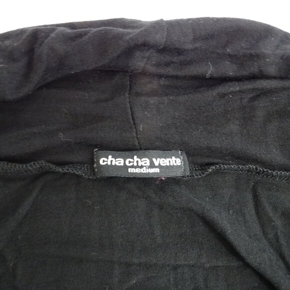 Cha Cha Vente Black Long Sleeve Cowl Neck Tunic Top Women Size M Asymmetric - Picture 5 of 10